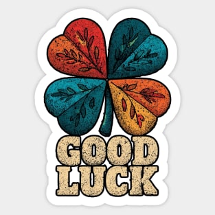 Good Luck Retro Clover Tee for Irish Souls & Optimists Sticker